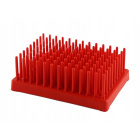 Support pour tubes à essai hérisson, 96 emplacements 13mm rouge