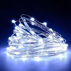 Fil lumineux avec 20 lampes LED à piles couleur de lumière blanche froide