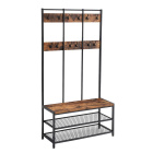 Porte-manteau avec siège et espace de rangement 100x40x186cm