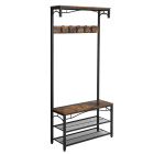 Porte-manteau avec siège et espace de rangement 80x30x178cm