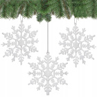 Décoration de Noël pour arbre flocon de neige 12cm 3pcs