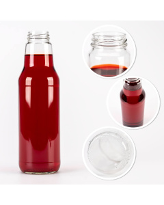 Bouteille en verre 750 ml 25 cm SOK avec fermeture
