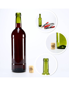 Bouteille en verre pour vin 750 ml olive