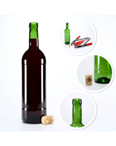 Bouteille en verre pour vin 750ml 29cm verte