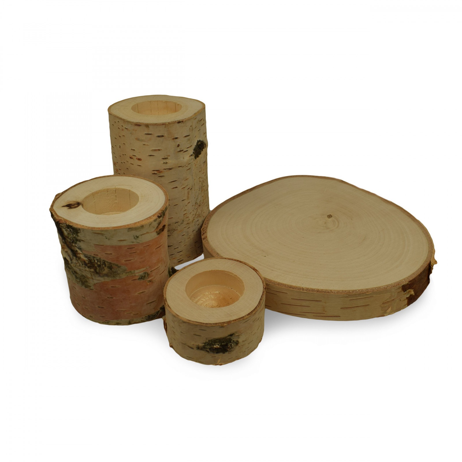 Bougeoirs en bouleau en bois pour table 3 pcs et plateau megamix.sk