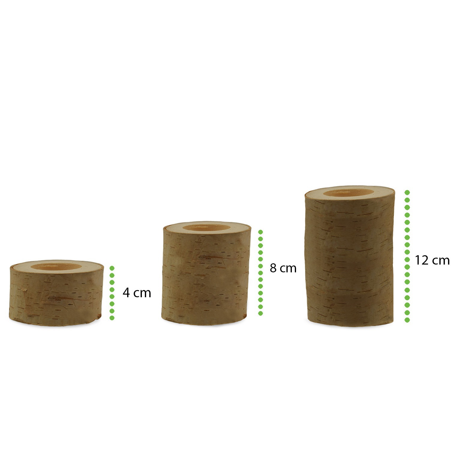 Bougeoirs en bouleau en bois pour table 3 pcs et plateau megamix.sk