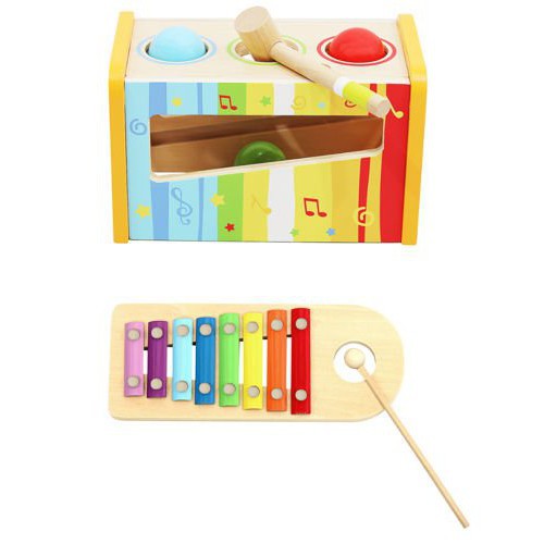 Cymbales en bois avec marteau pour enfants megamix.sk