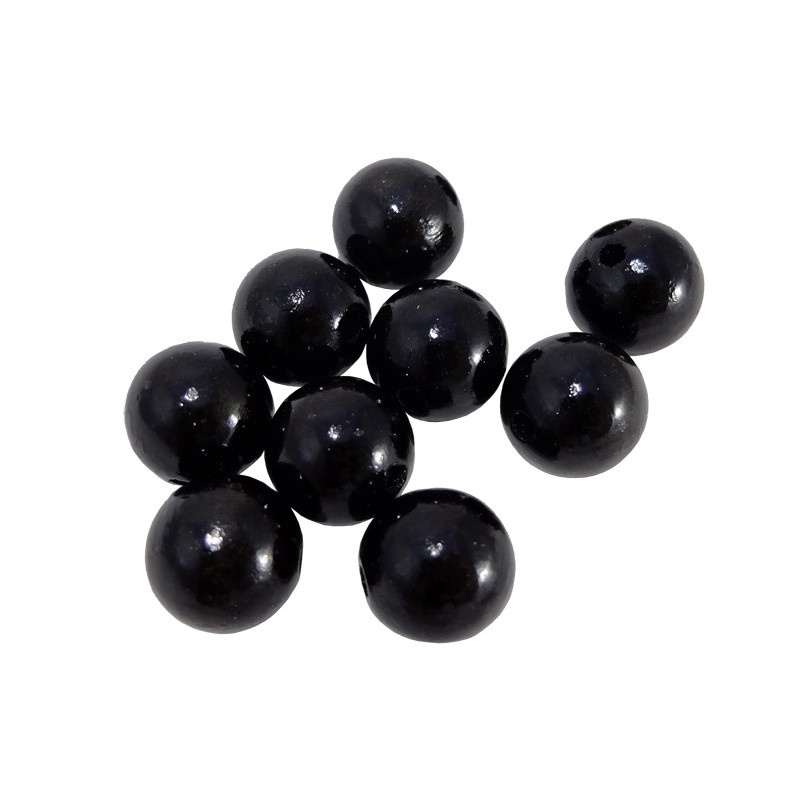 Perles en bois 10pcs 20mm noires laquées megamix.sk