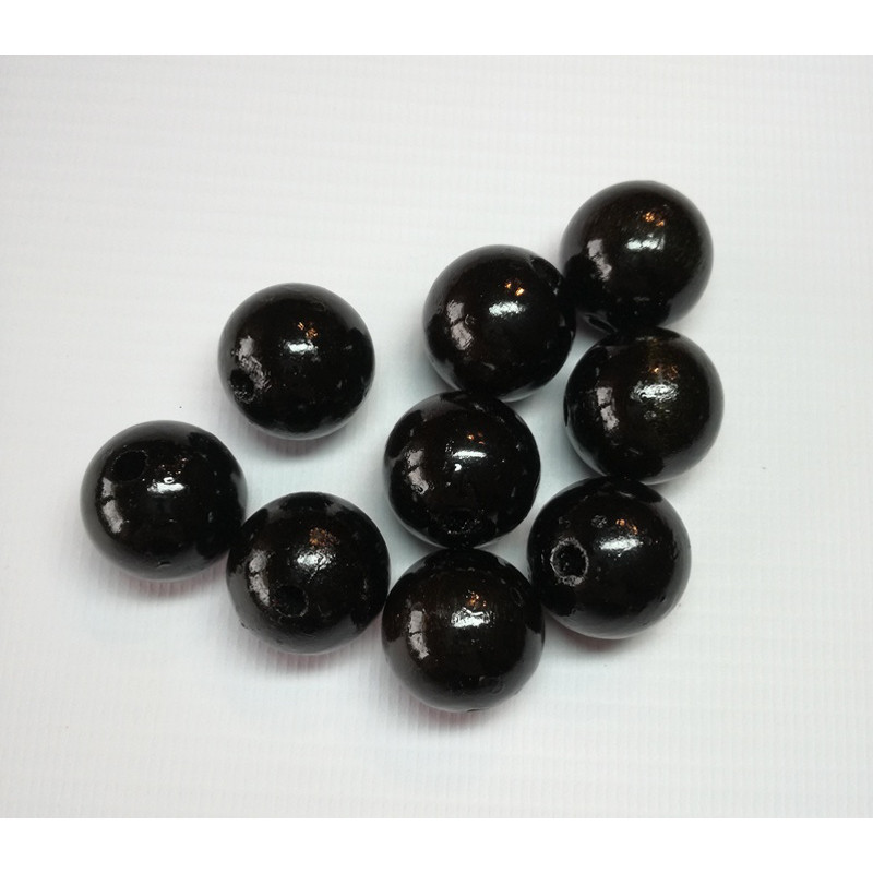 Perles en bois 10pcs 20mm noires laquées megamix.sk