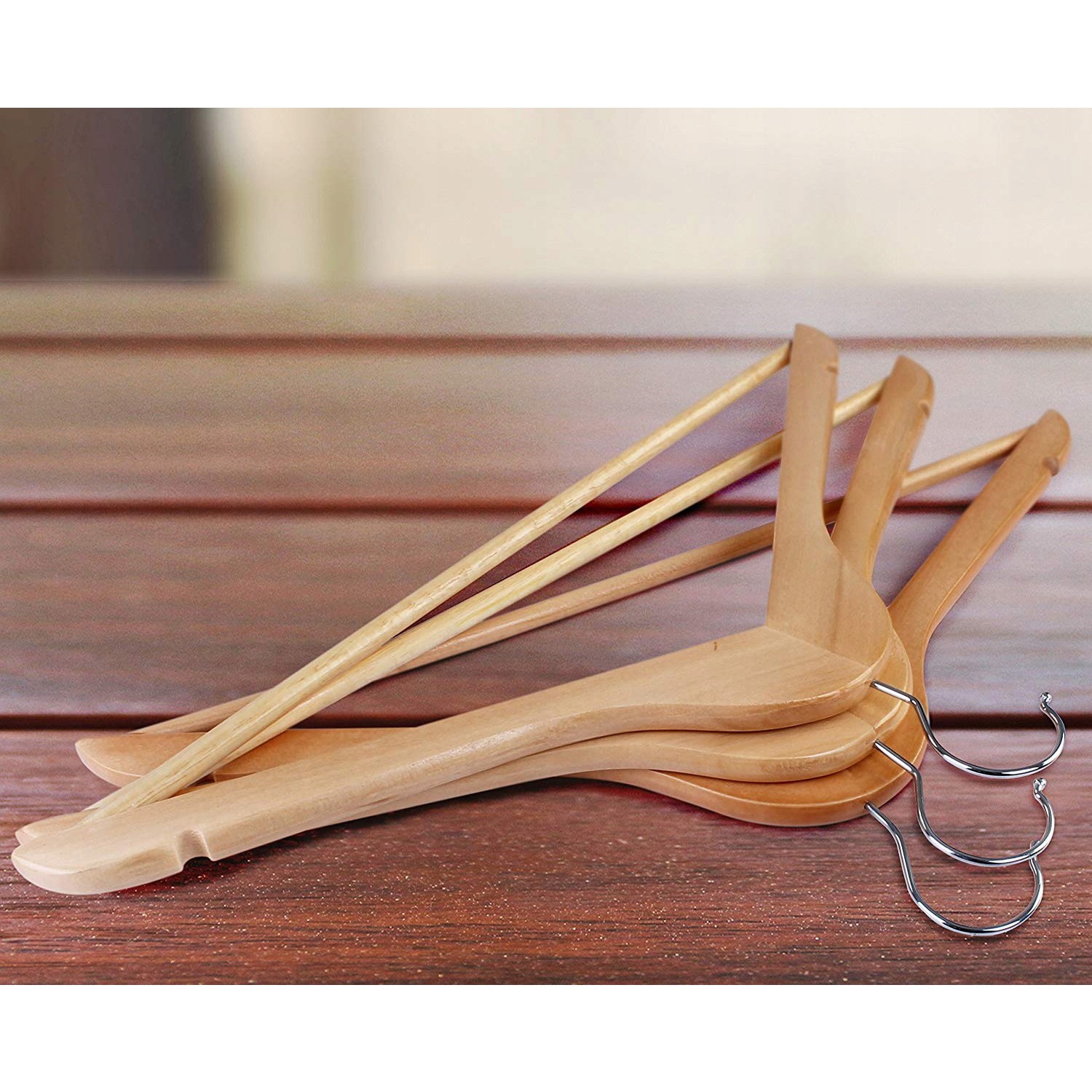 Cintres en bois 10 pcs pour vêtements megamix.sk