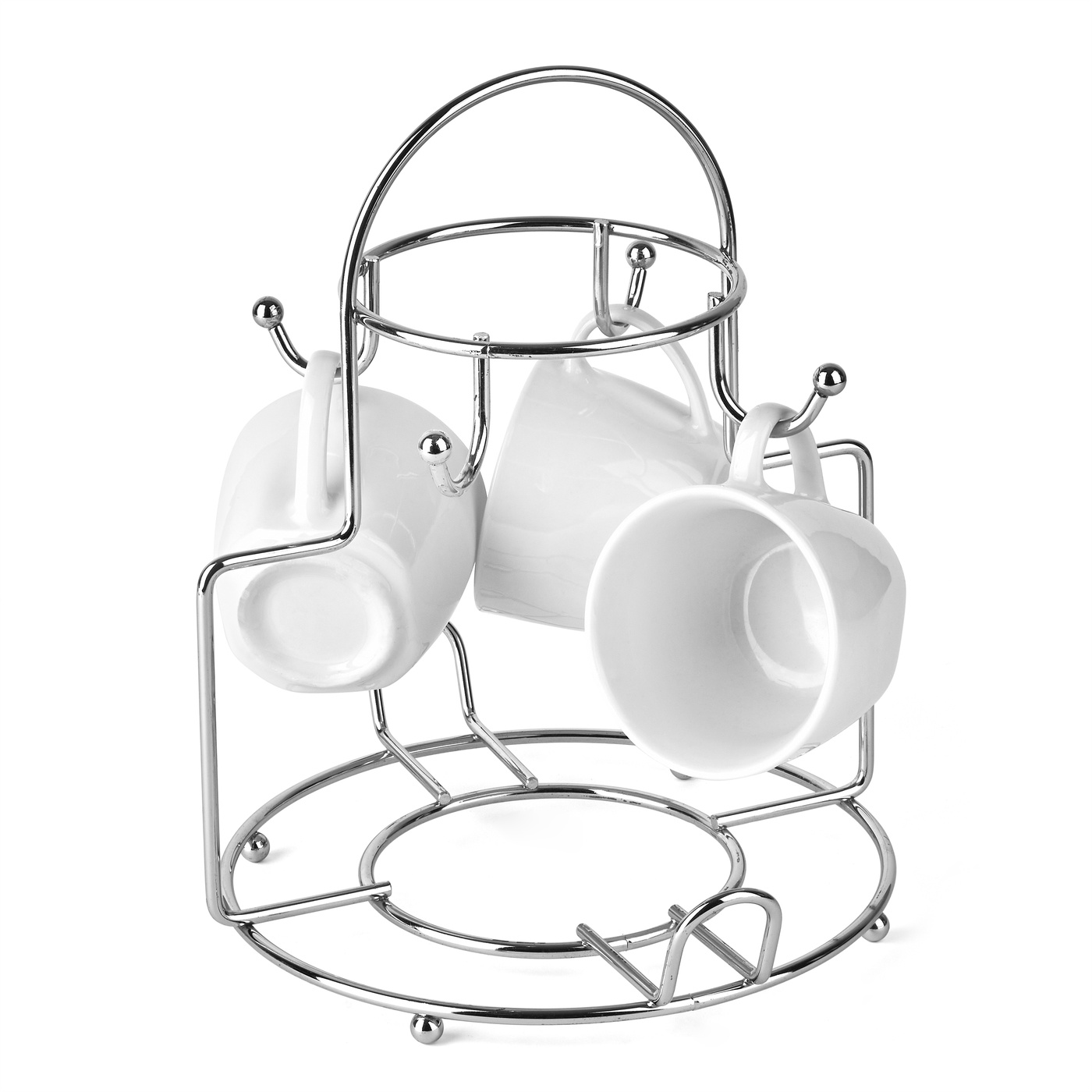 Support en fil de fer pour tasses et théière 21,8 x 23,5 x 27 cm