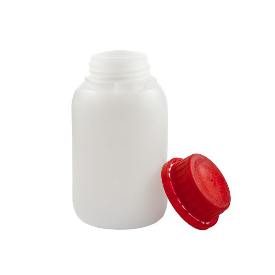 bouteille 250ml HDPE et bouchon rouge megamix.sk