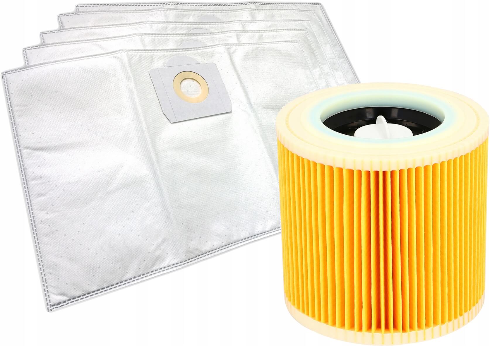 Sacs synthétiques Kärcher pour aspirateur WD3 200 MV3 5 pcs + 1 filtre megamix.sk