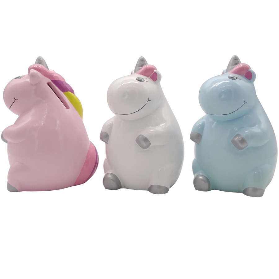 Tirelire en céramique Licorne différentes couleurs