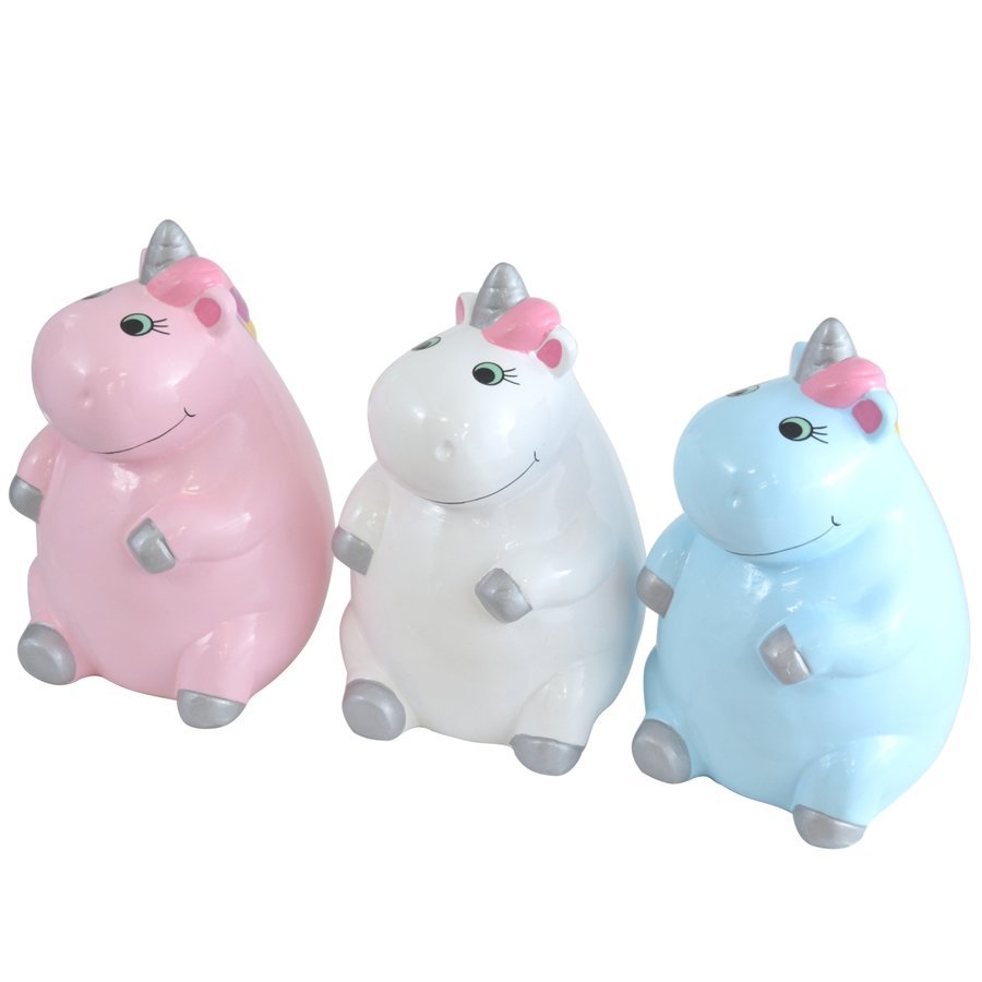Tirelire en céramique Licorne différentes couleurs