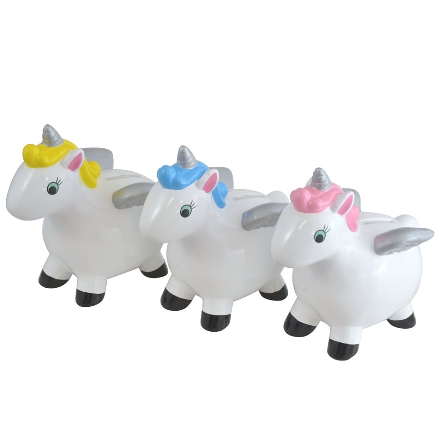 Tirelire en céramique Licorne différentes couleurs