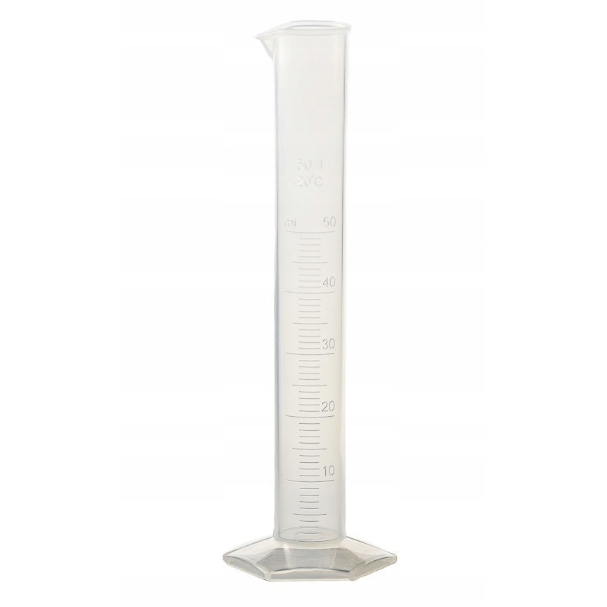 cylindre gradué PP 50ml échelle en relief mesure megamix.sk