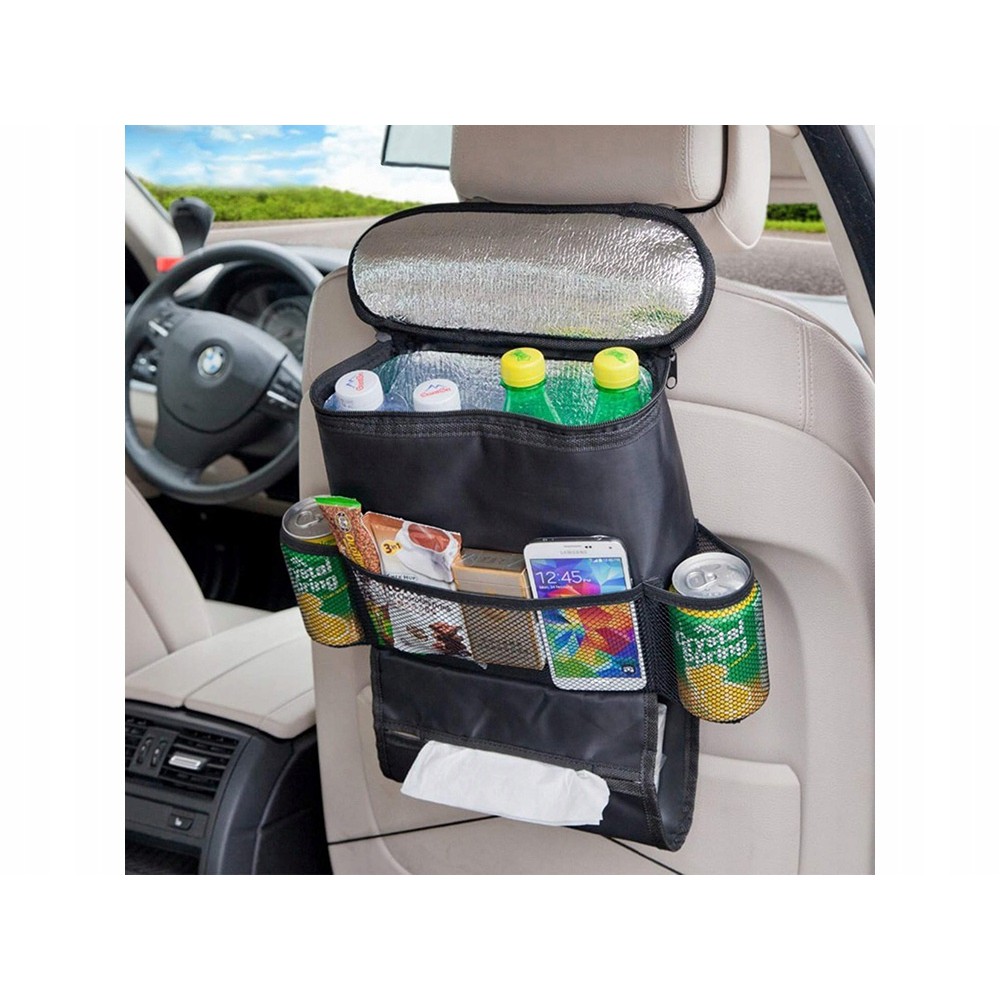 Organisateur sac isotherme pour voiture sur siège 35x28x10cm noir megamix.sk