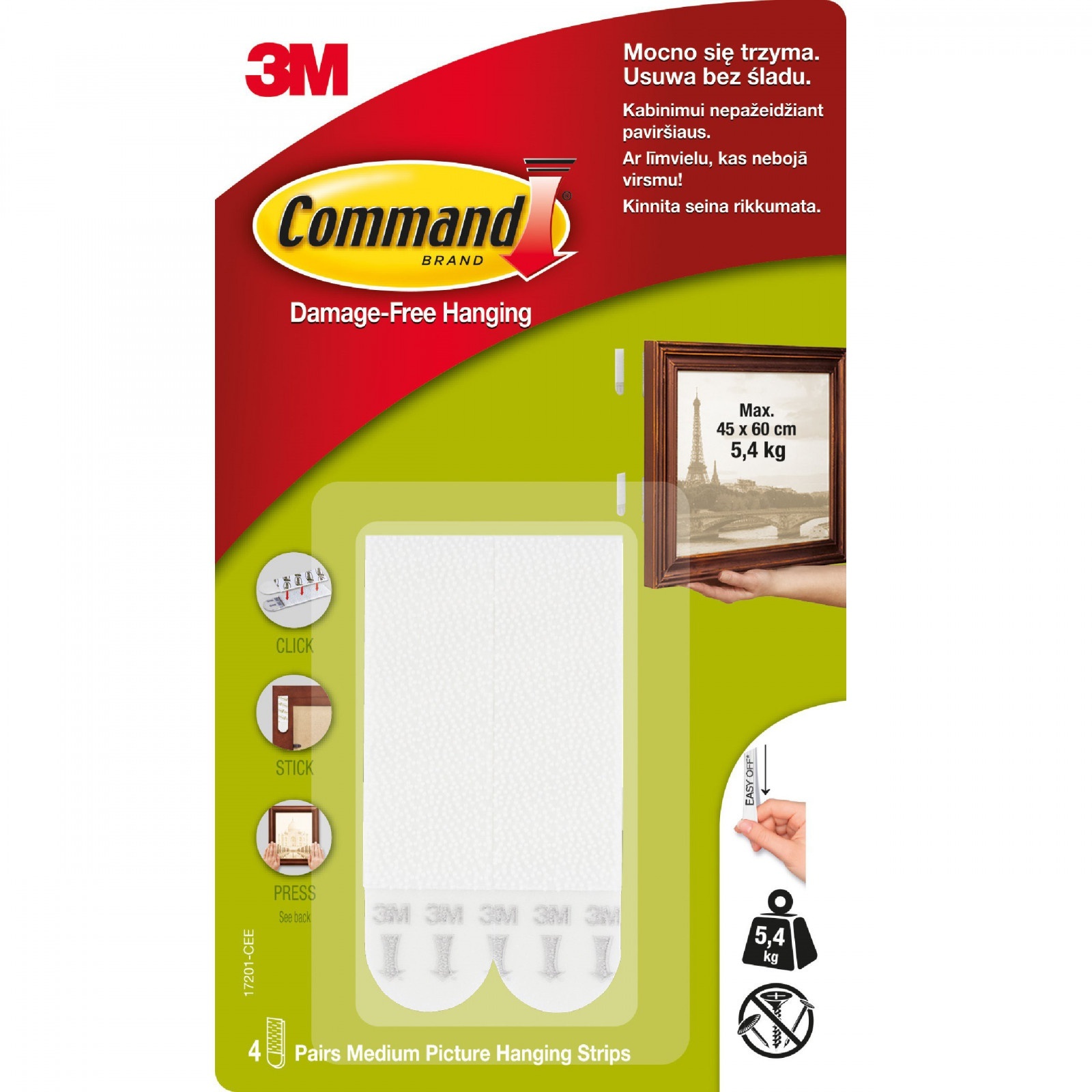 bandes pour fixer un cadre au mur jusqu'à 5,4 kg 50x19mm megamix.sk