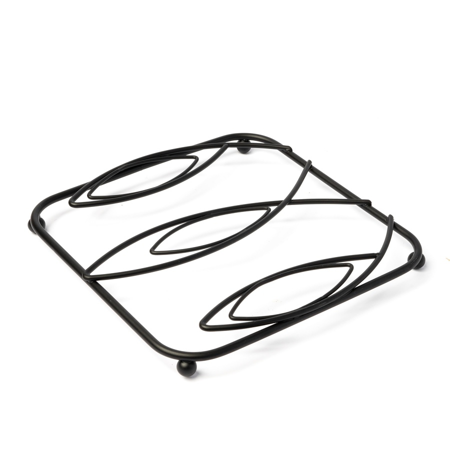 Dessous de plat feuille noir 17 cm