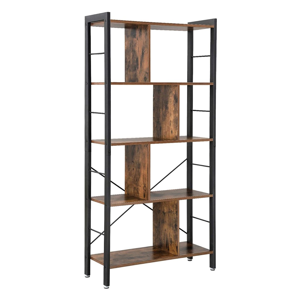 étagère 74x30x154cm rustique brun bois métal megamix.sk