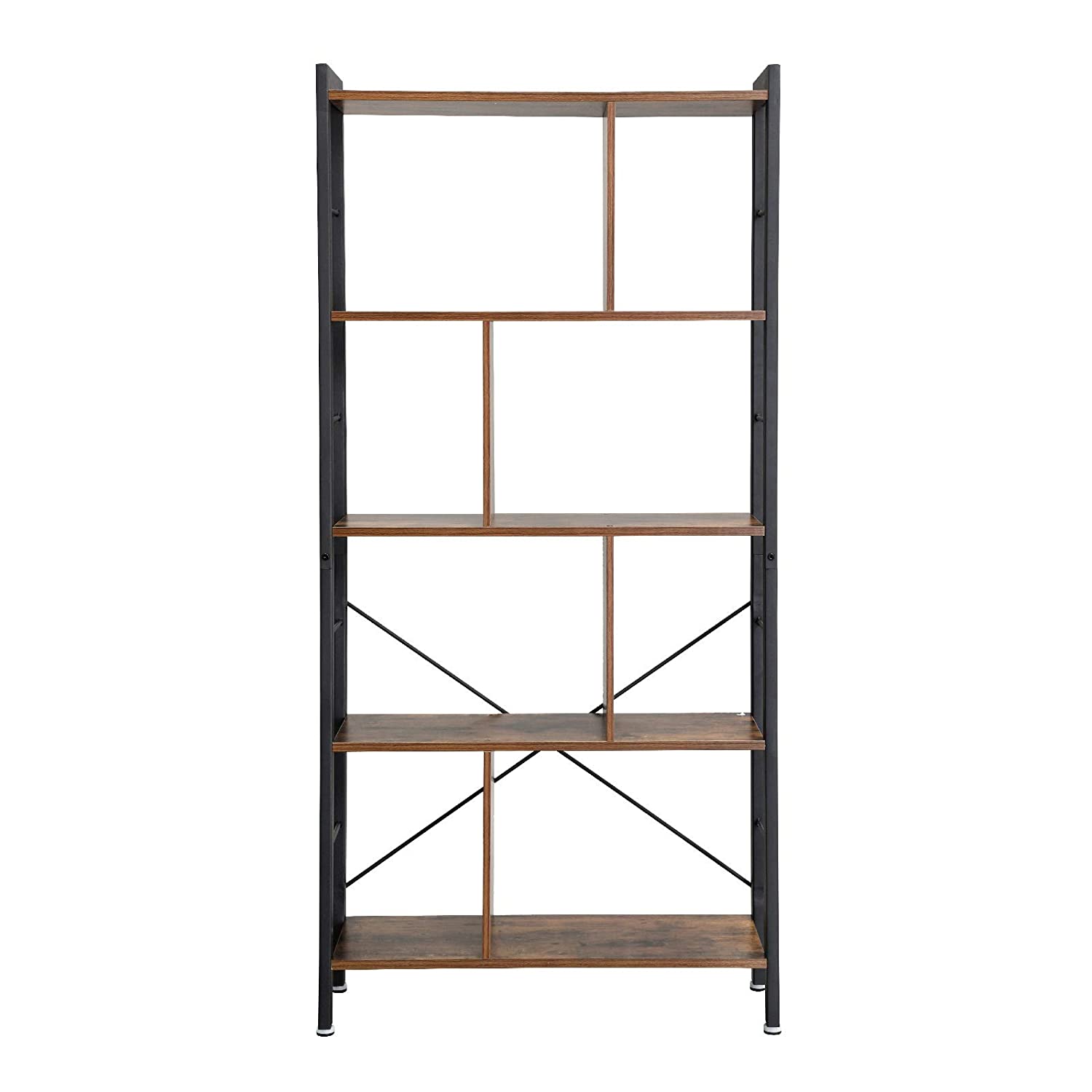 étagère 74x30x154cm rustique brun bois métal megamix.sk
