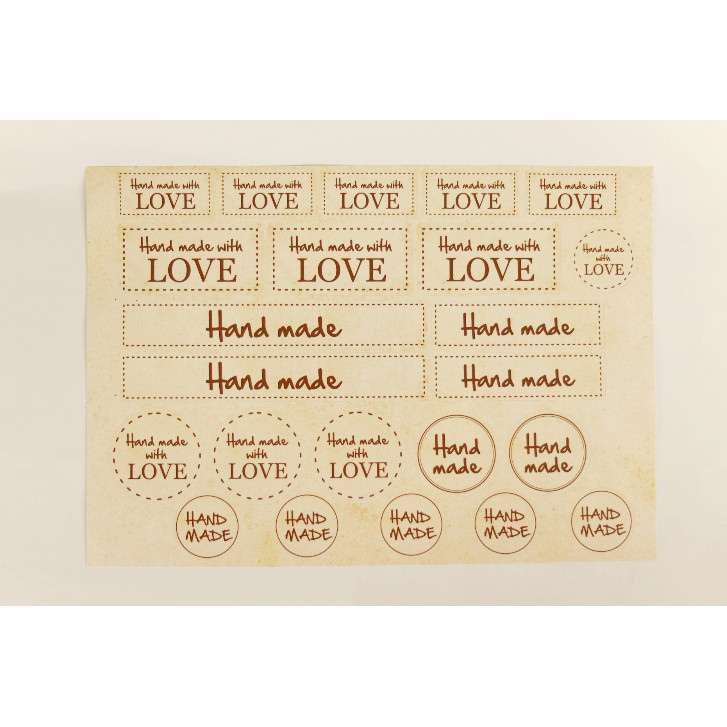 ensemble d'autocollants HAND MADE WITH LOVE 23 pcs megamix.sk