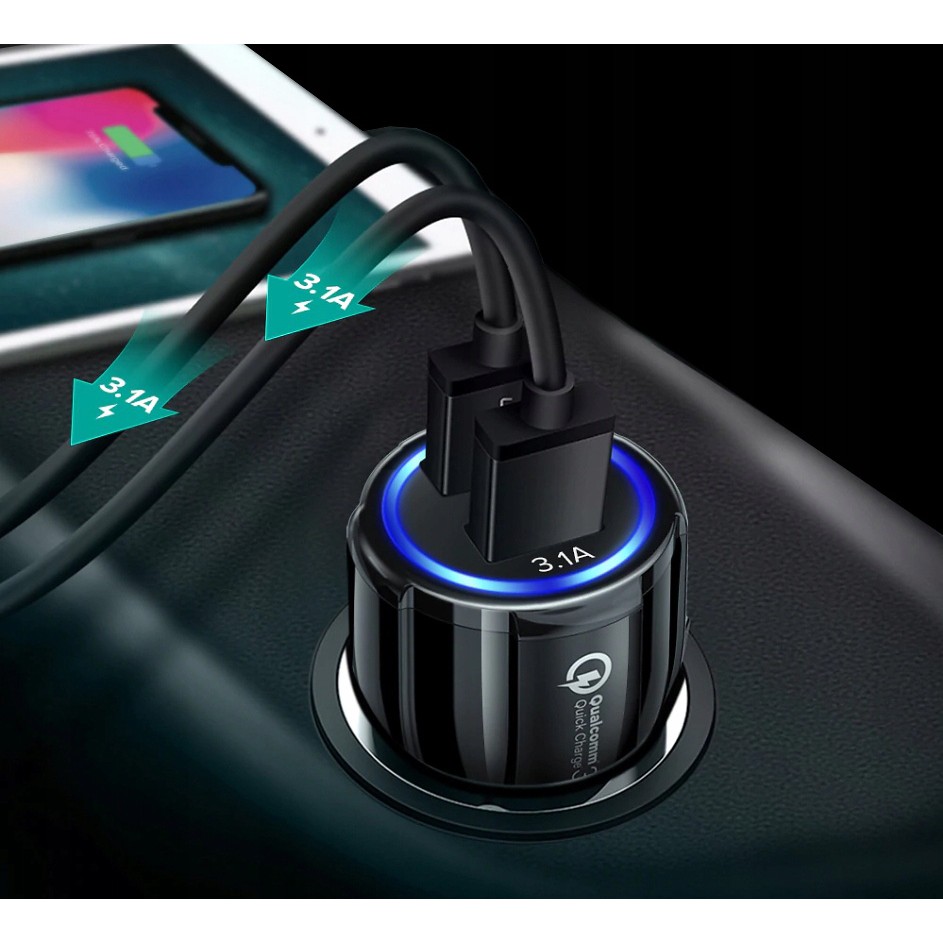 Chargeur voiture rapide 3.1A QUALCOMM QC 3.0 megamix.sk