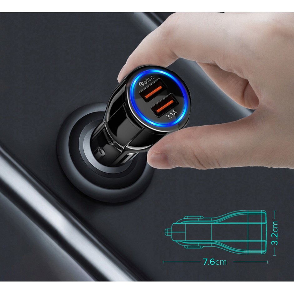 Chargeur voiture rapide 3.1A QUALCOMM QC 3.0 megamix.sk