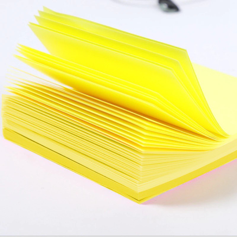 Bloc autocollant papier jaune 100 pcs 76x76mm megamix.sk