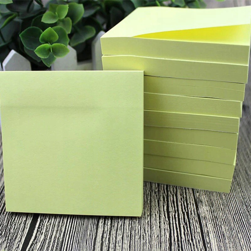 Bloc autocollant papier jaune 100 pcs 76x76mm megamix.sk