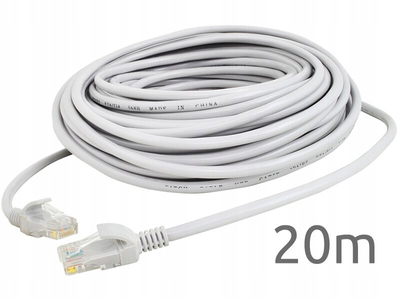 Câble réseau LAN Ethernet paire RJ45 20 m doré