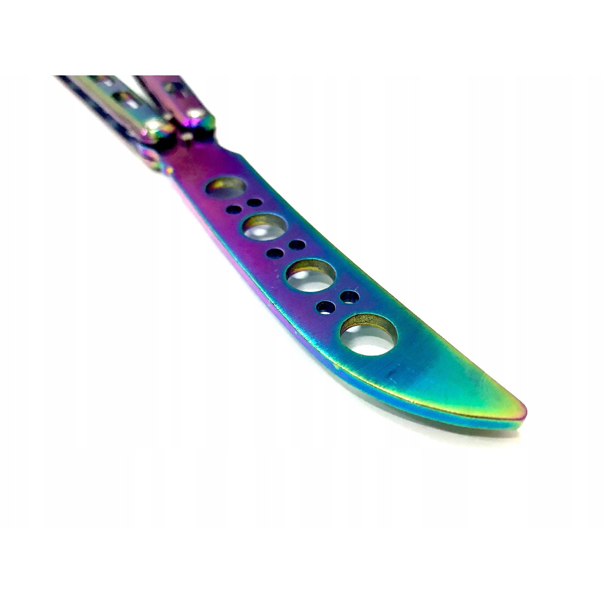 Couteau papillon pliant butterfly en acier 23,5x2cm coloré megamix.sk