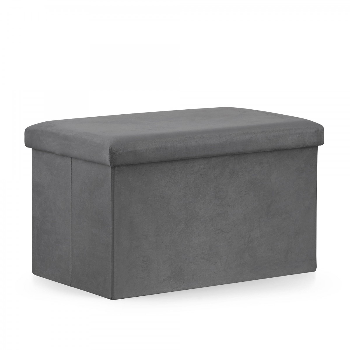 siège pliant avec espace de rangement XL 38x61x38cm velours gris megamix.sk
