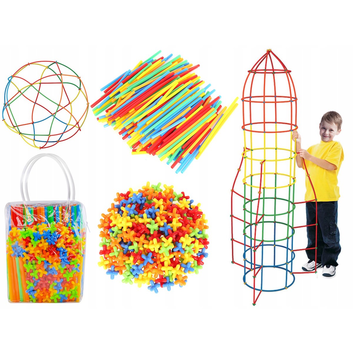Emboîtements pour enfants pailles connecteurs 408pcs megamix.sk