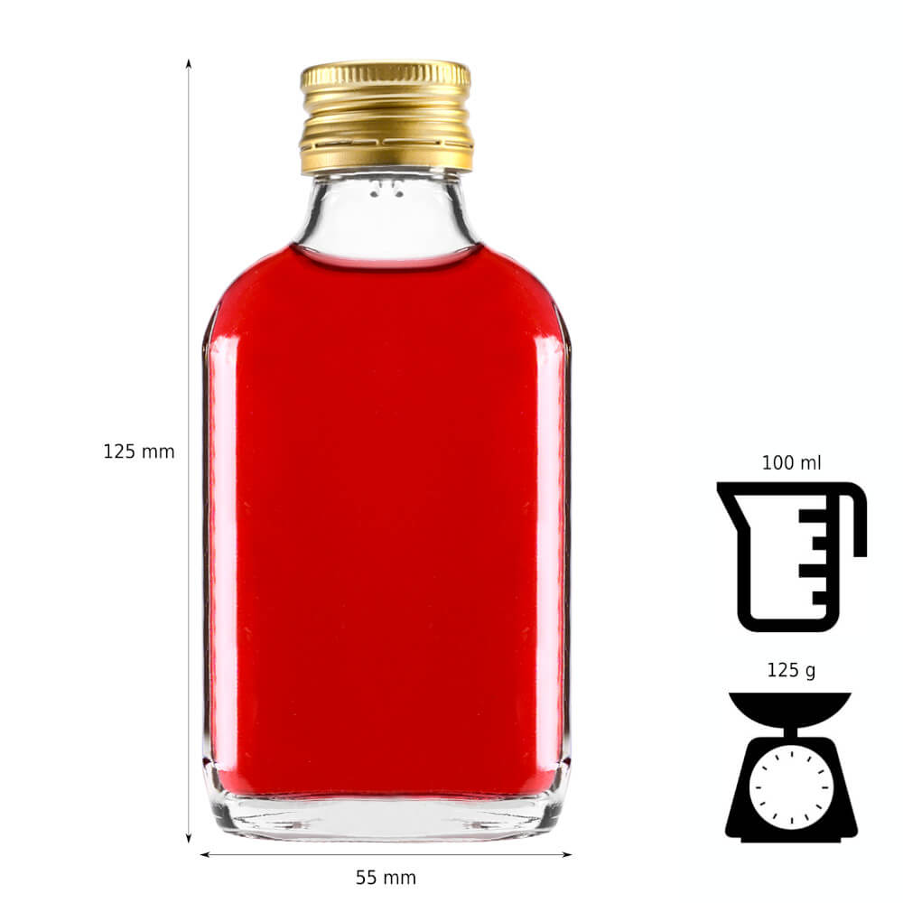 Bouteille en verre 100ml 12cm plate megamix.sk