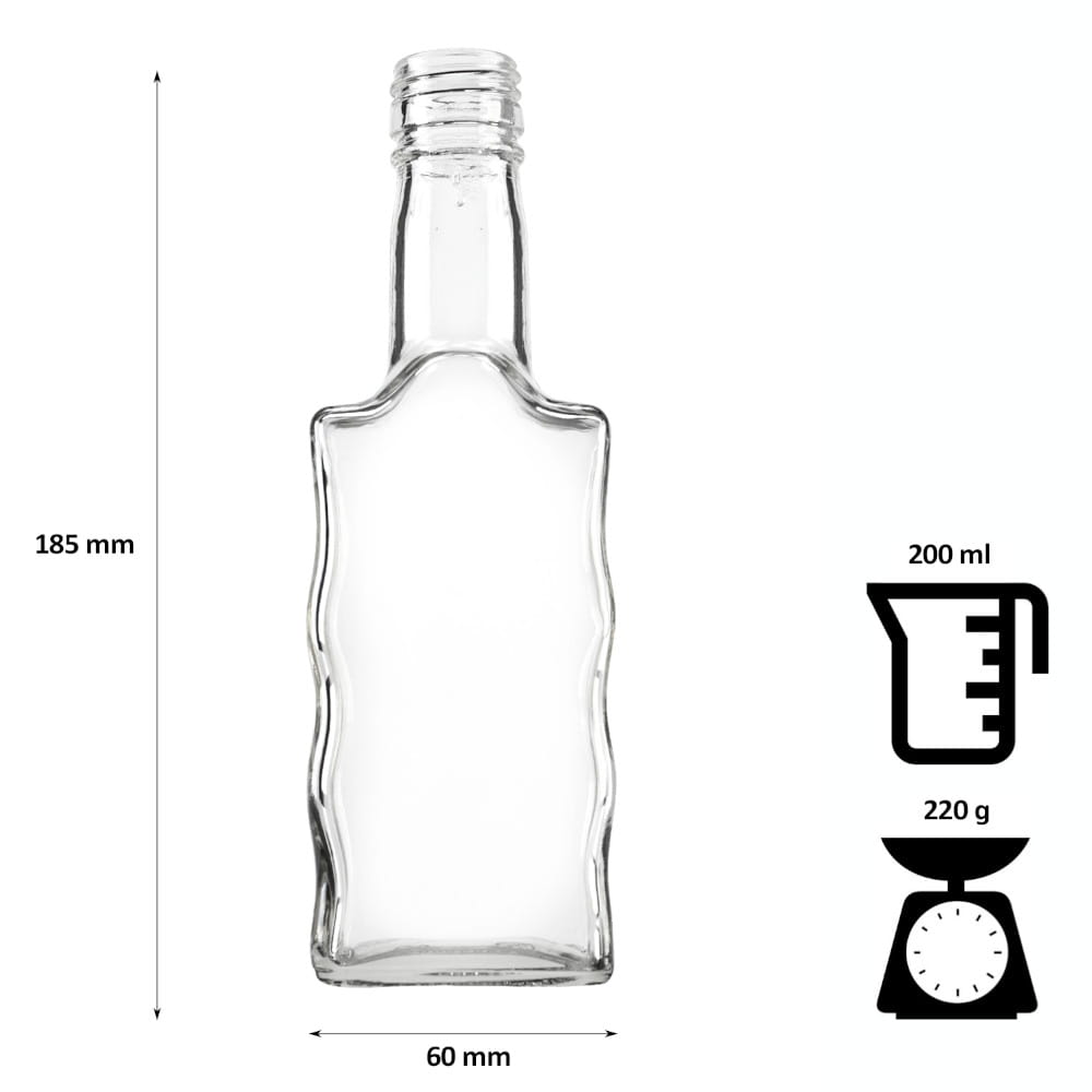 Bouteille en verre 200ml 18cm WAVE megamix.sk
