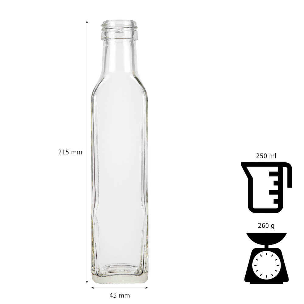 Bouteille en verre 250ml 21cm MARASCA megamix.sk