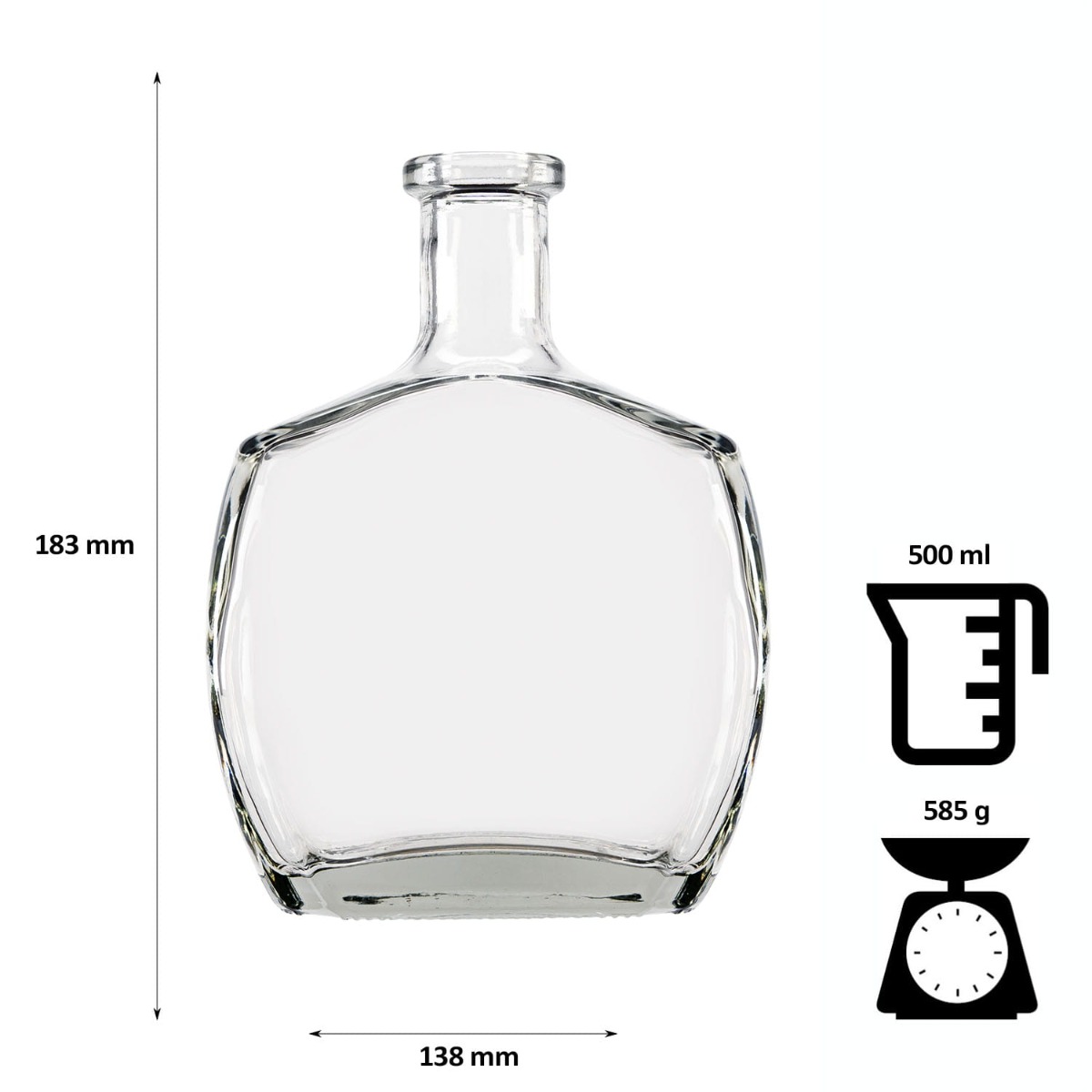 Bouteille en verre 500ml 21cm CARAFFA megamix.sk