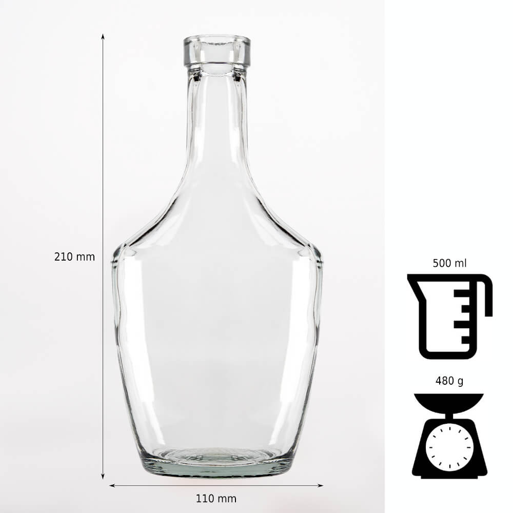 Bouteille en verre 500 ml 21 cm KONESER megamix.sk