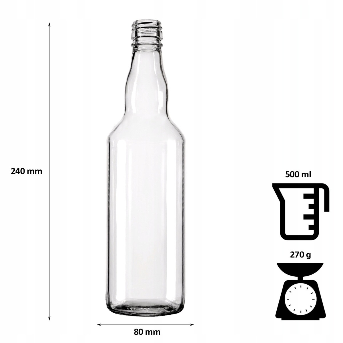 Bouteille en verre 500 ml 24 cm MONOPOL megamix.sk