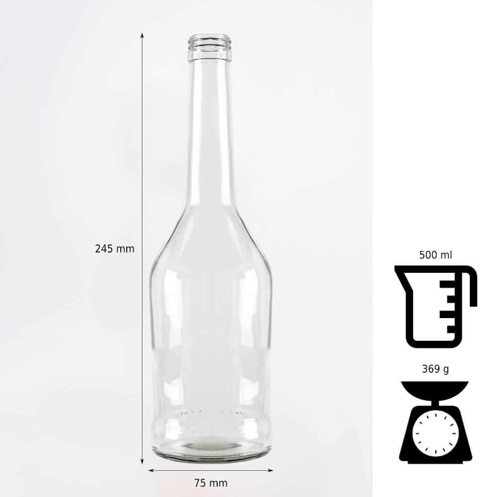 Bouteille en verre 500ml 24cm NAPOLEON megamix.sk