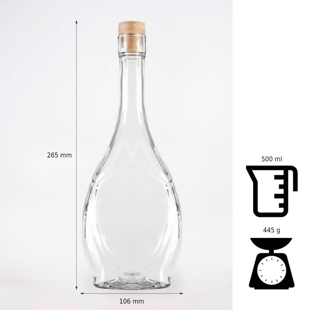 Bouteille en verre 500 ml 26 cm ICONA megamix.sk