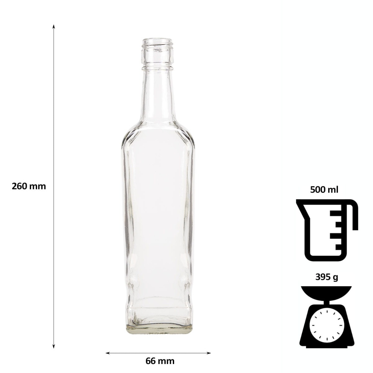 Bouteille en verre 500ml 26cm WALKER megamix.sk