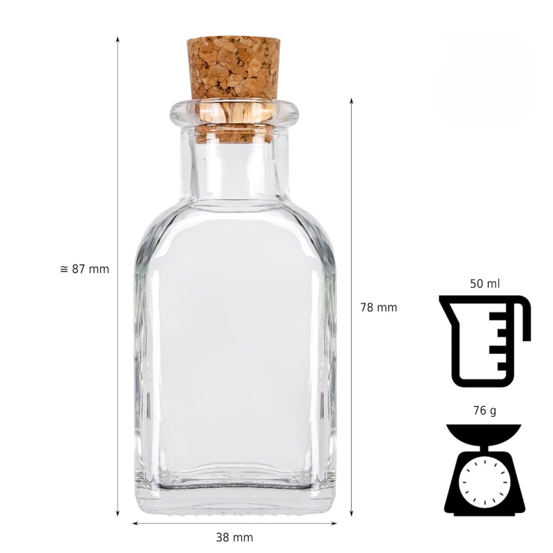 Bouteille en verre 50ml 8cm QUADRA megamix.sk