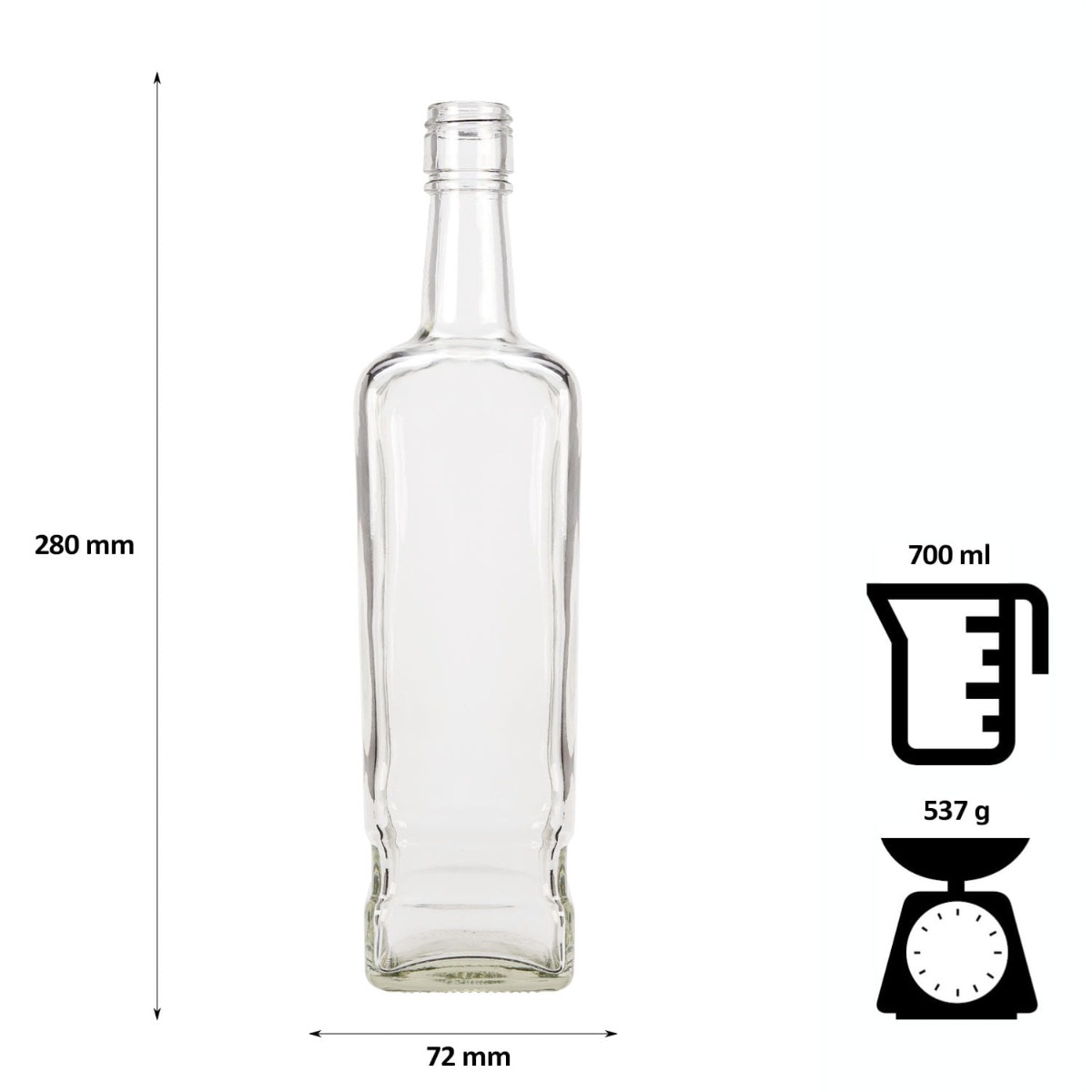 Bouteille en verre 700ml 27cm WALKER megamix.sk