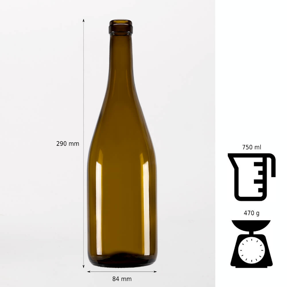 Bouteille en verre 750 ml 29 cm BURGUNDY megamix.sk