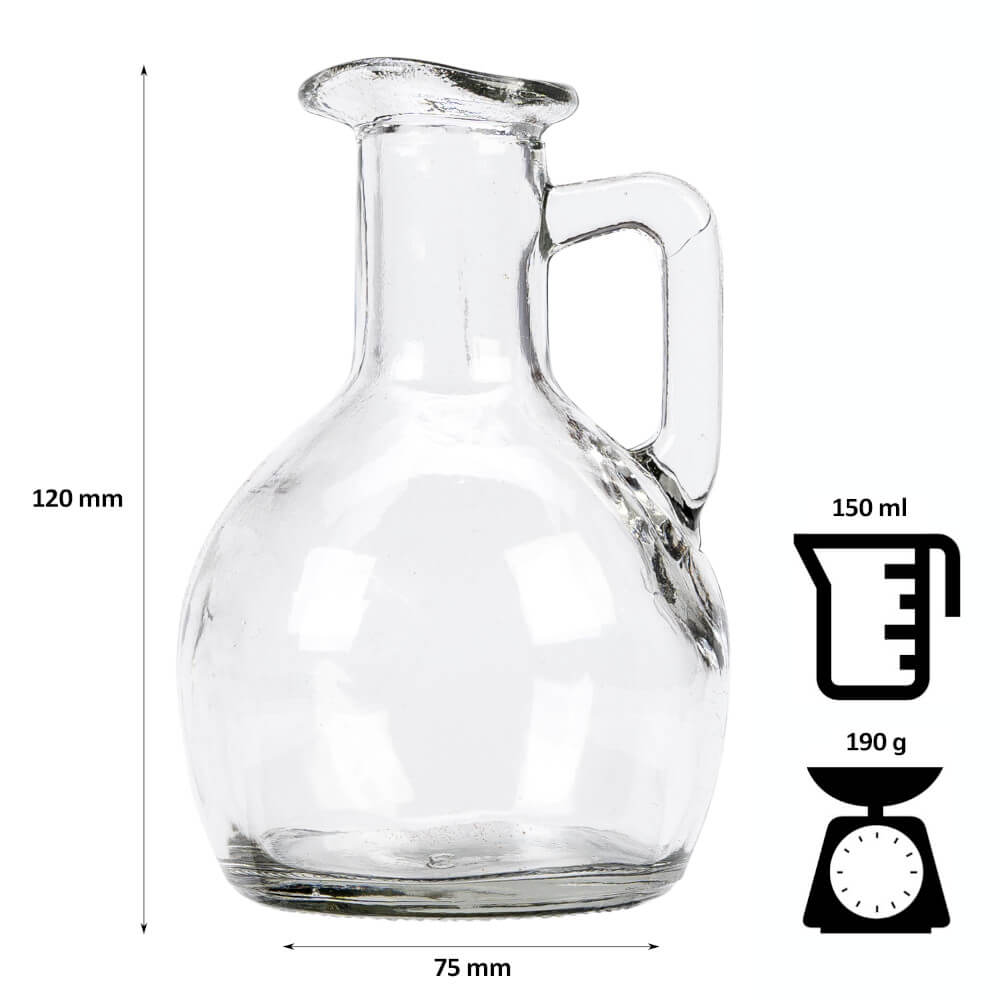 Bouteille en verre pour huile 150 ml avec bouchon megamix.sk