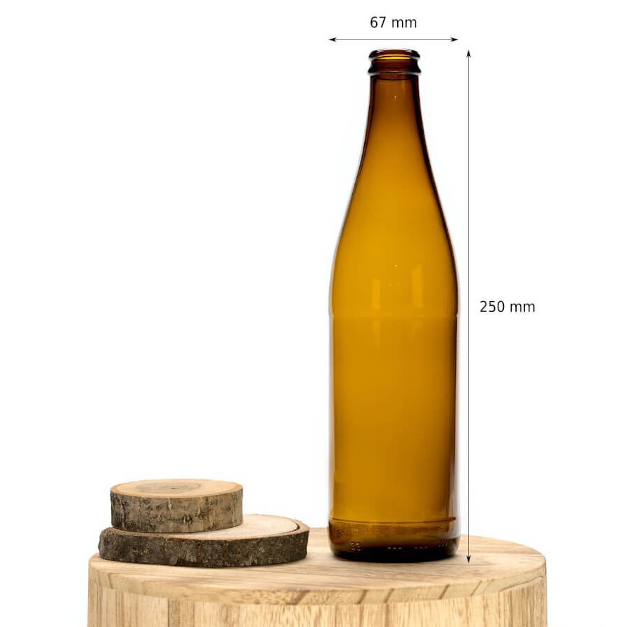 Bouteille en verre pour bière 500ml 23cm marron D2 megamix.sk
