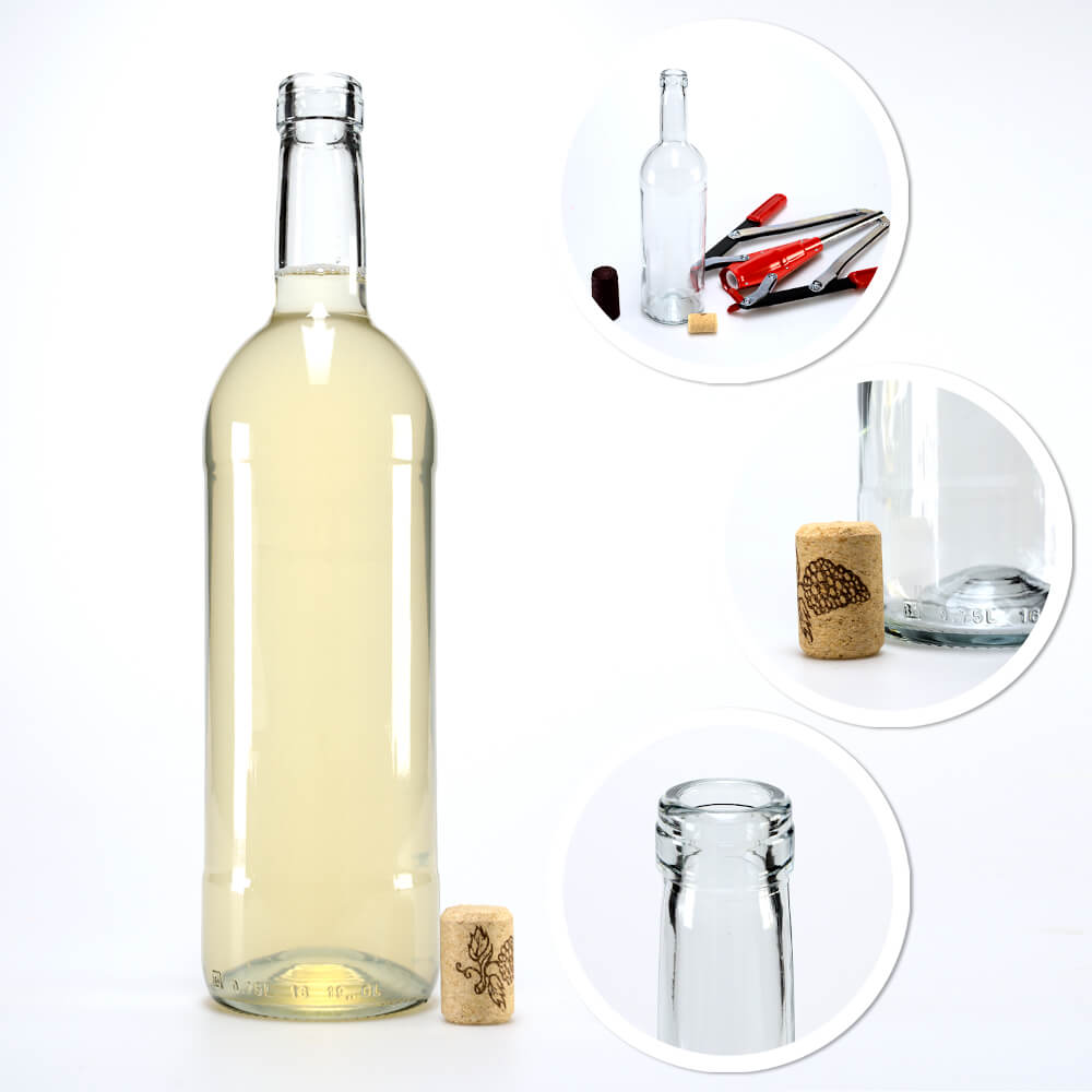 Bouteille en verre pour vin 750ml 29cm blanche megamix.sk